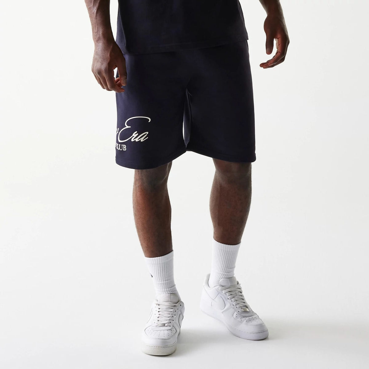 New Era Side Logo Navy Shorts-klyvox