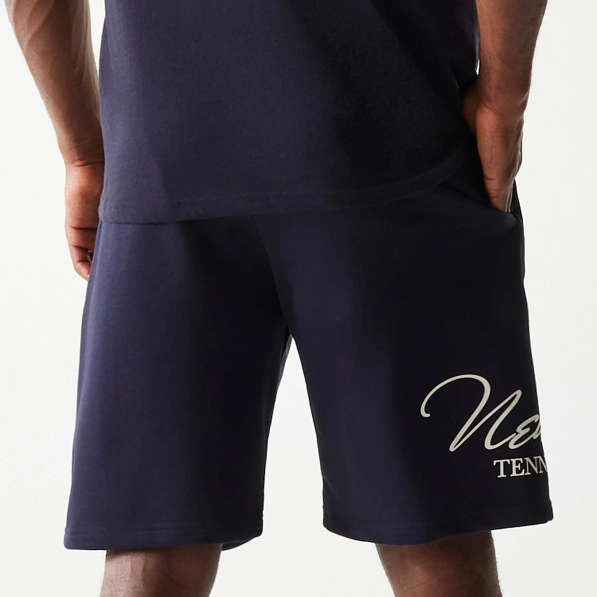 New Era Side Logo Navy Shorts-klyvox