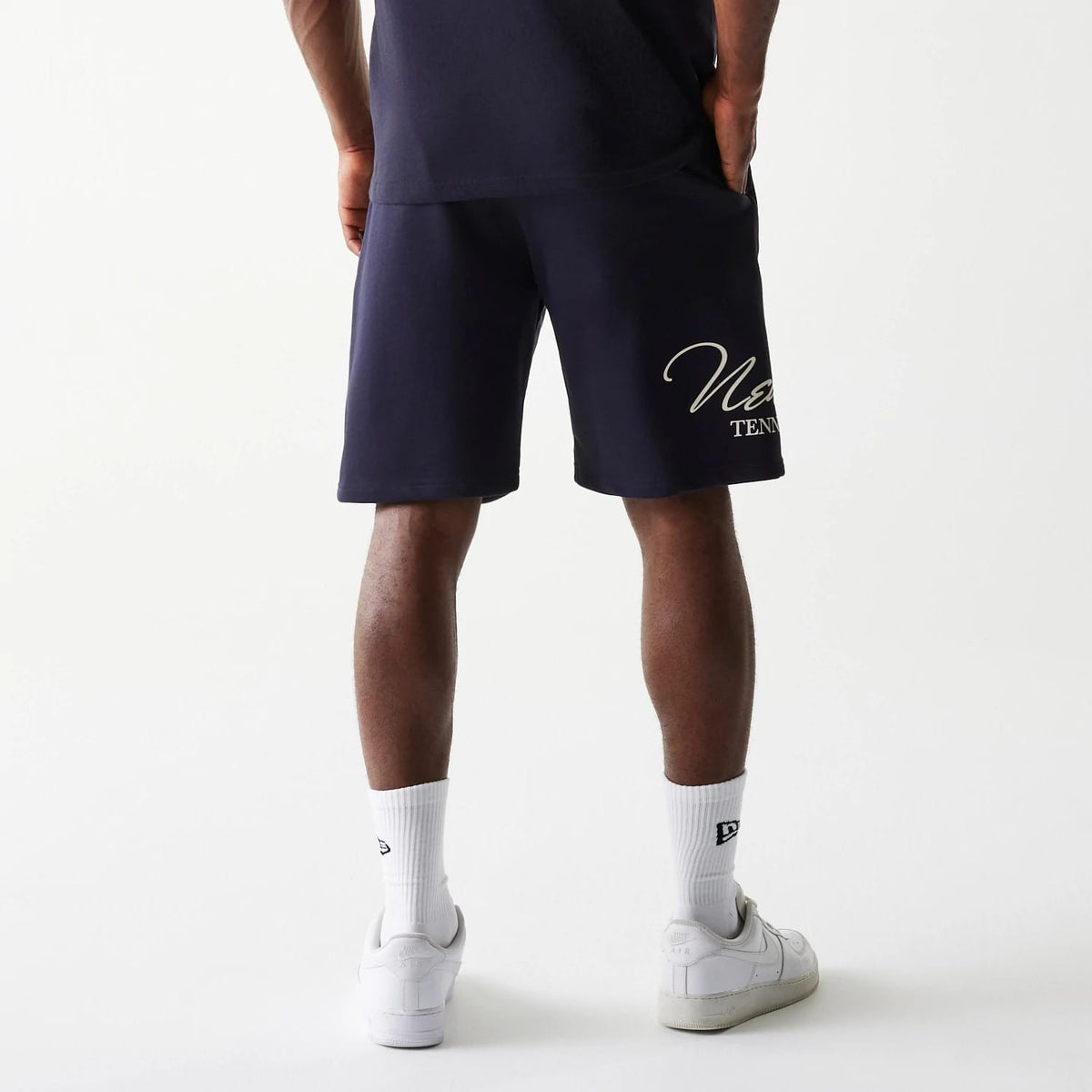 New Era Side Logo Navy Shorts-klyvox
