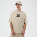 New Era Mesh Infill Light Beige Oversized T-Shirt-klyvox