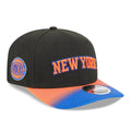 New York Knicks NBA Statement Black 9SEVENTY Stretch Snap Adjustable Cap-klyvox