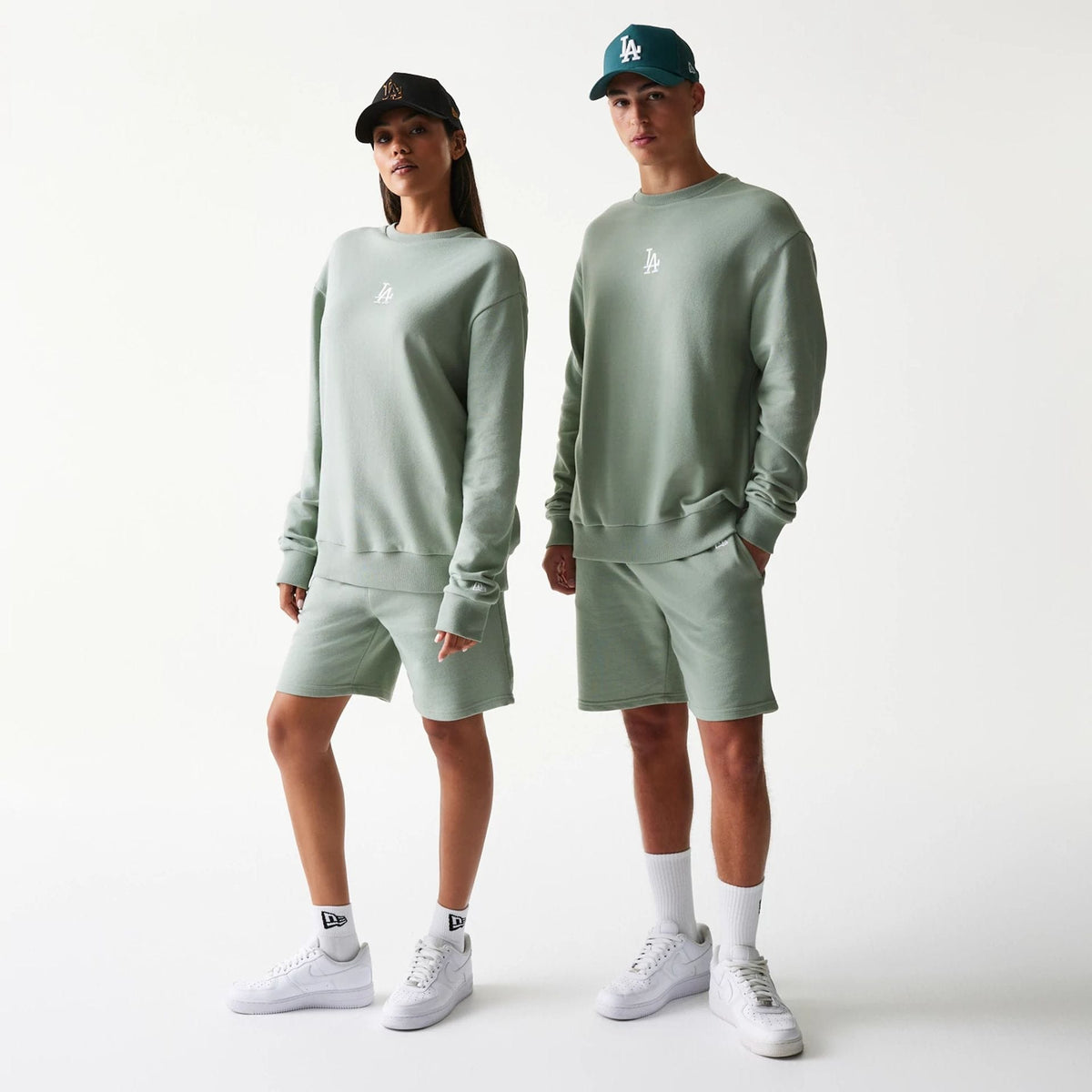 LA Dodgers MLB Midi Pastel Green Oversized Crew Neck Sweater-klyvox