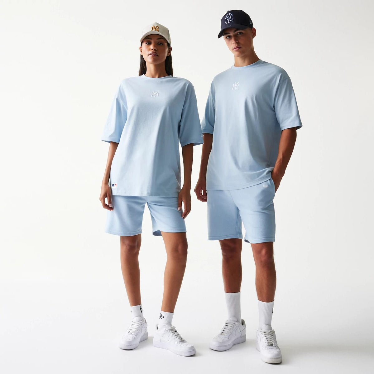 New York Yankees MLB Midi Pastel Blue Oversized T-Shirt-klyvox