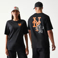 New York Mets MLB Food Graphic Black T-Shirt-klyvox