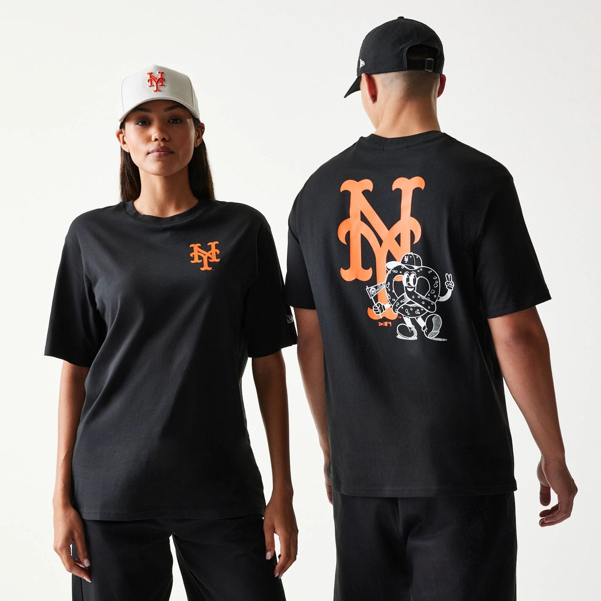 New York Mets MLB Food Graphic Black T-Shirt-klyvox