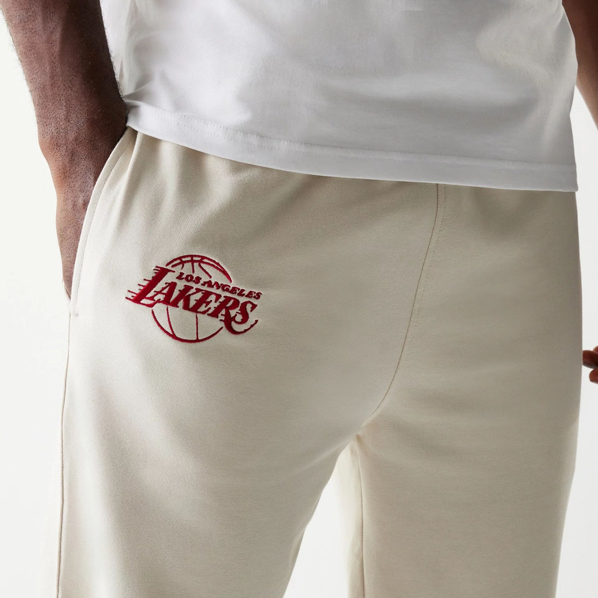 LA Lakers NBA League Essential Cream Joggers-klyvox