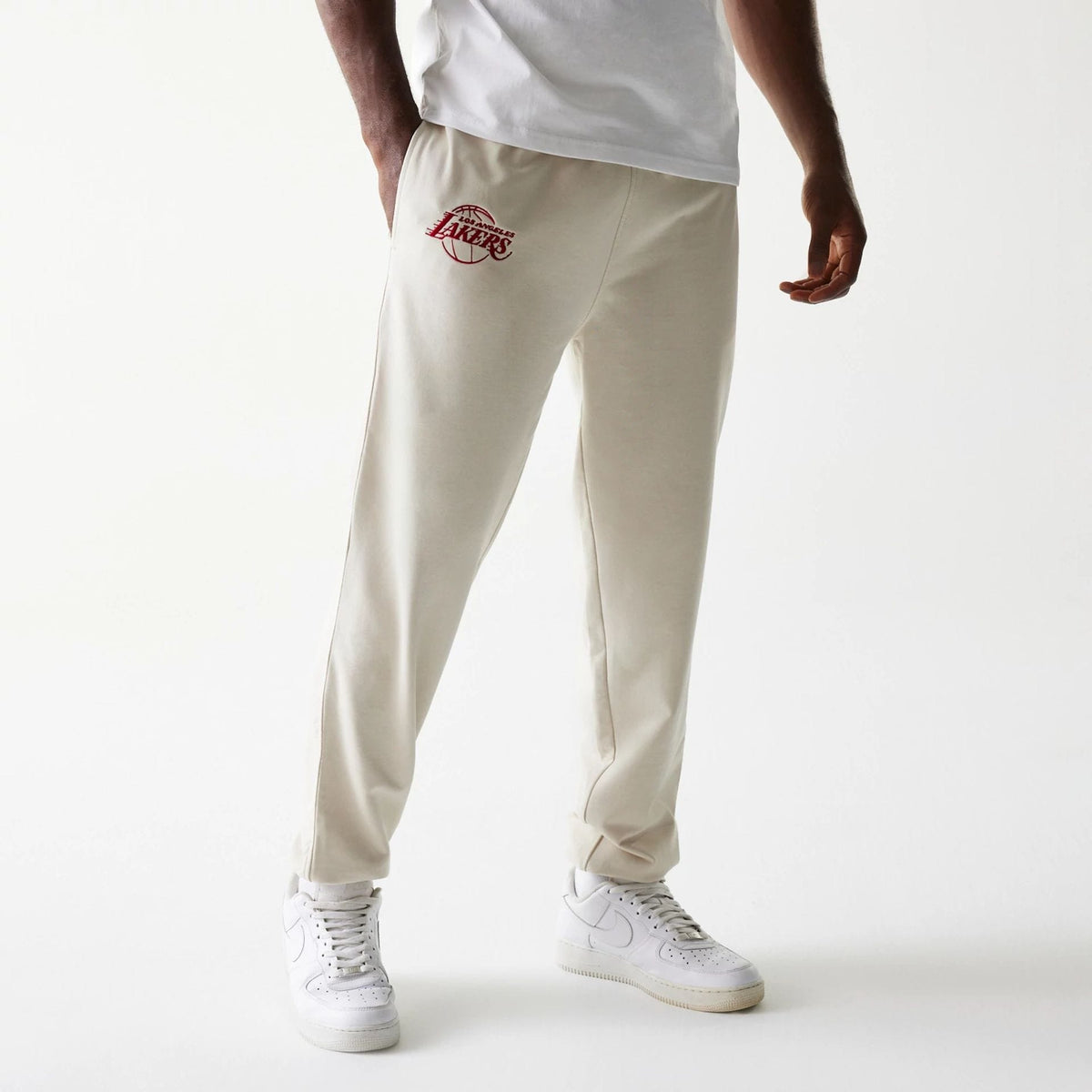 LA Lakers NBA League Essential Cream Joggers-klyvox