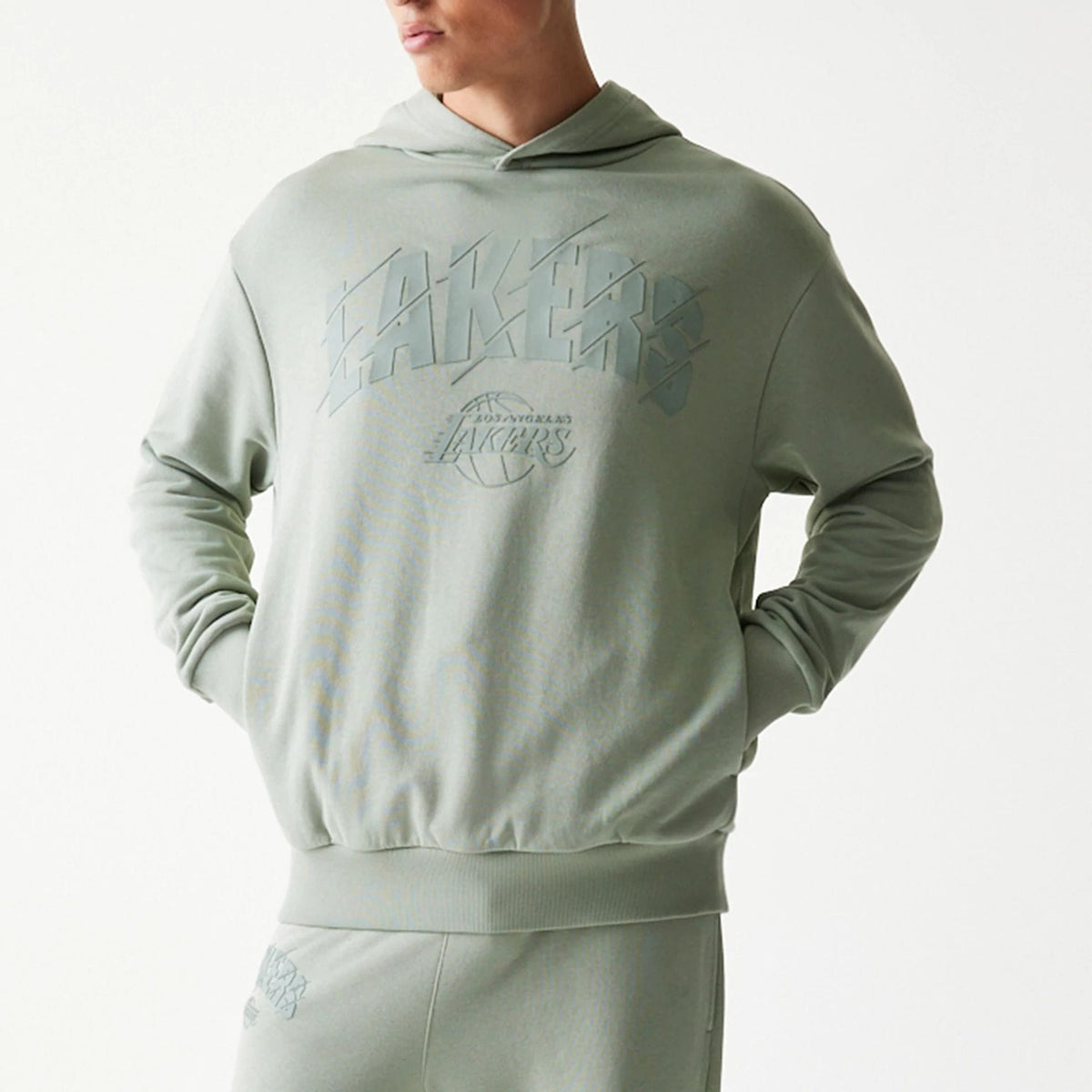 LA Lakers NBA Pastel Green Oversized Pullover Hoodie-klyvox
