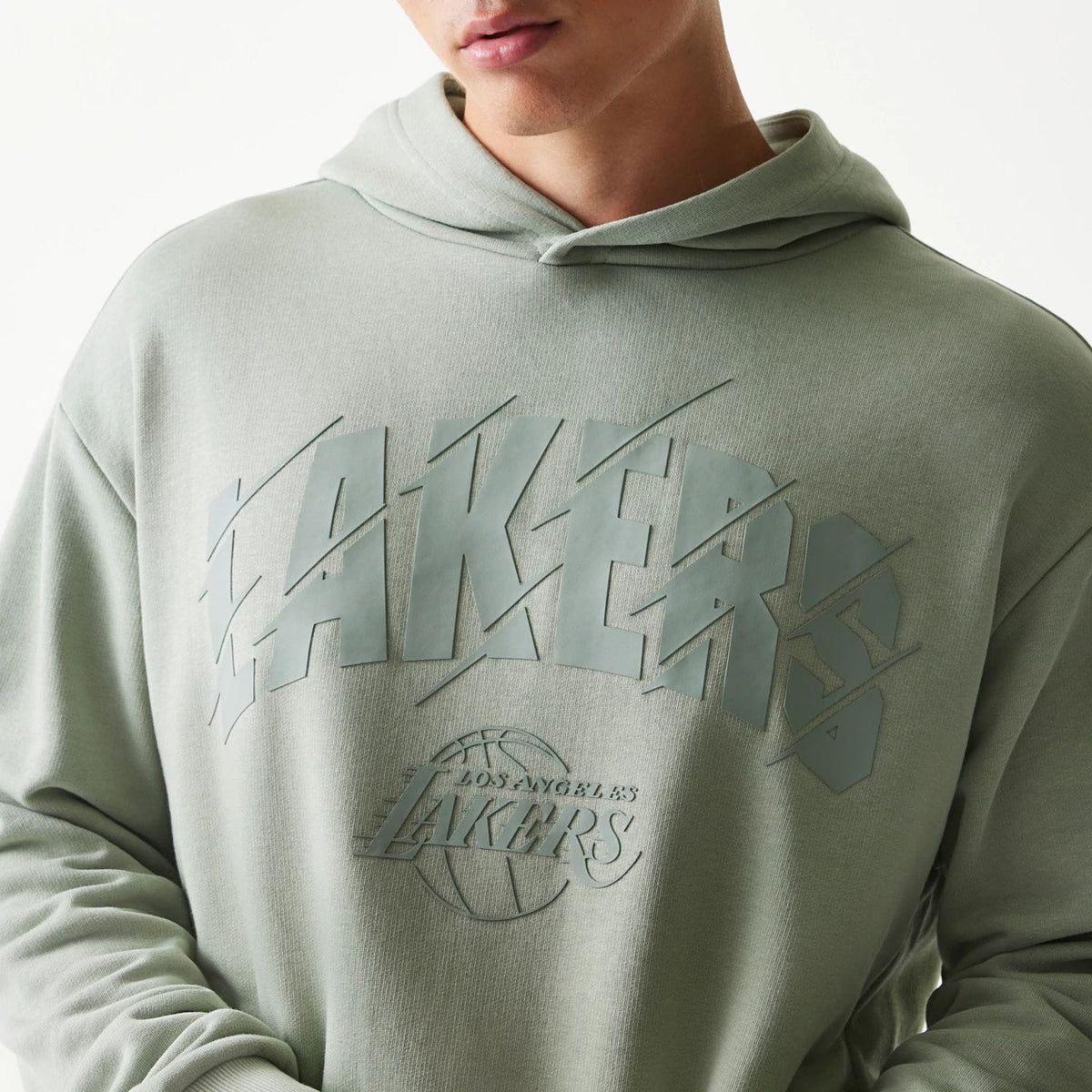 LA Lakers NBA Pastel Green Oversized Pullover Hoodie-klyvox