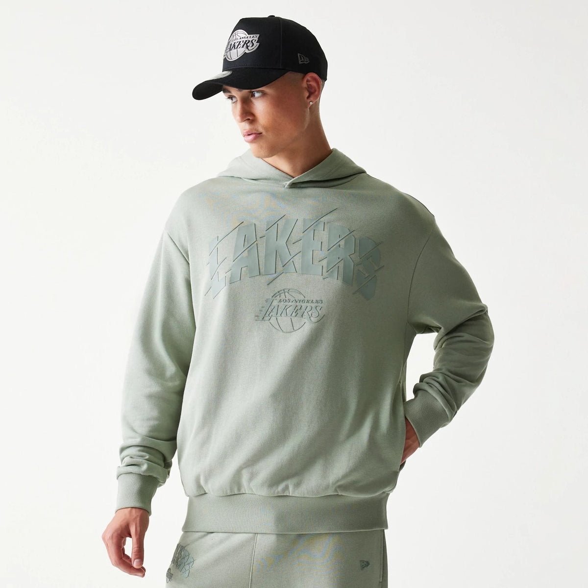 LA Lakers NBA Pastel Green Oversized Pullover Hoodie-klyvox