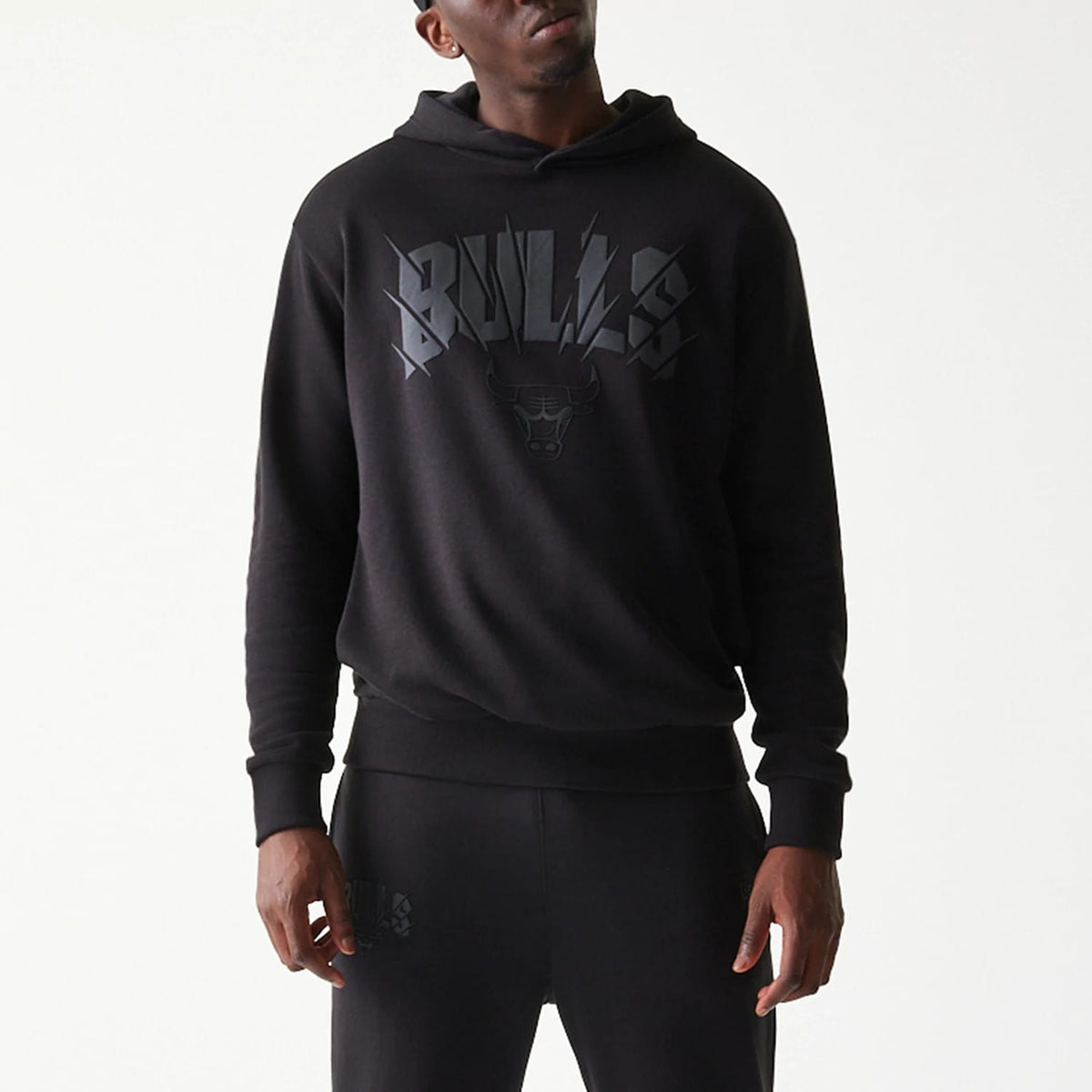 Chicago Bulls NBA Black Oversized Pullover Hoodie-klyvox