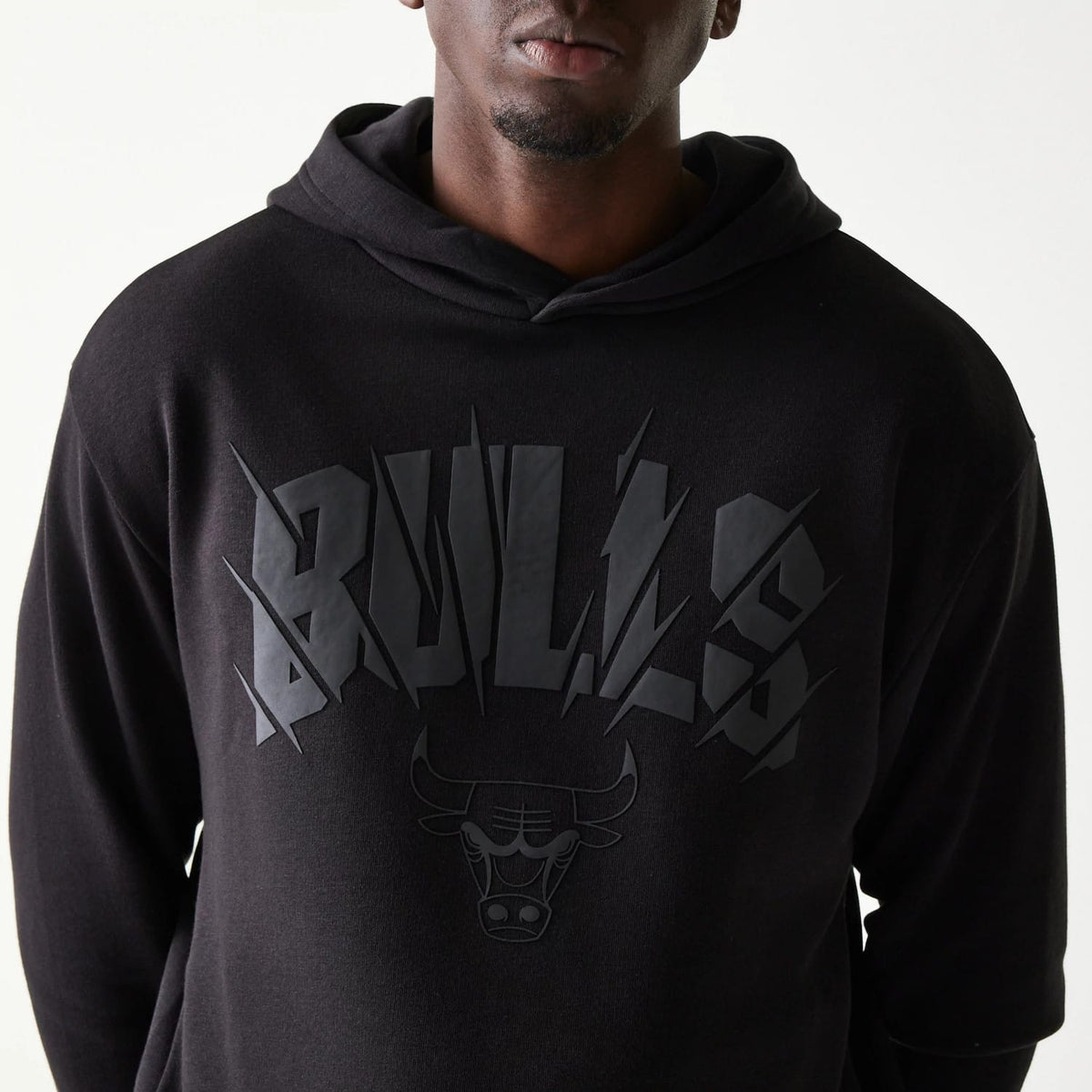 Chicago Bulls NBA Black Oversized Pullover Hoodie-klyvox
