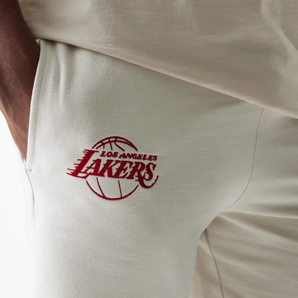 LA Lakers NBA League Essential Cream Shorts-klyvox