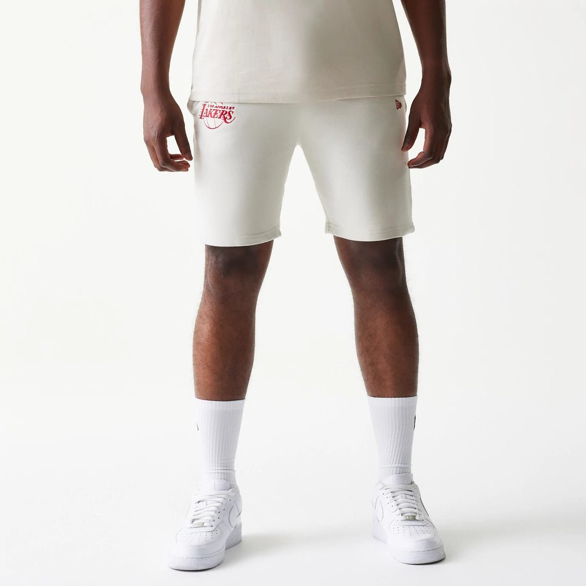 LA Lakers NBA League Essential Cream Shorts-klyvox