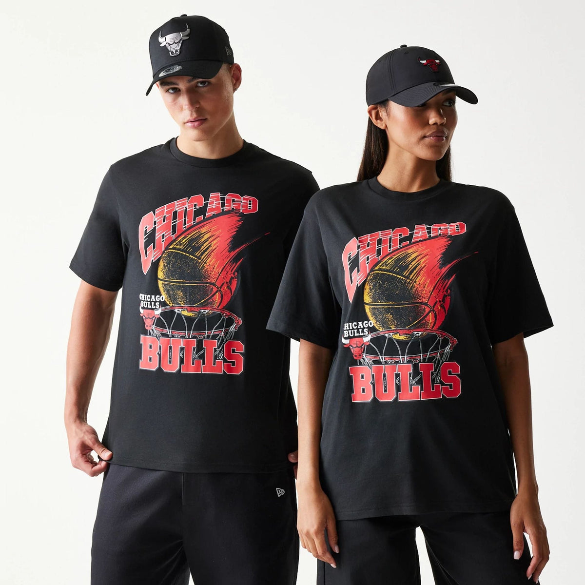 Chicago Bulls NBA Ball Graphic Black T-Shirt-klyvox