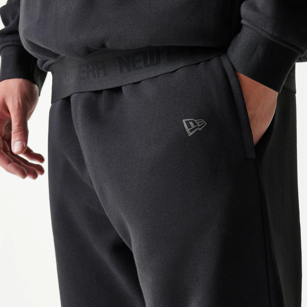 New Era Tech Black Straight Leg Joggers-klyvox