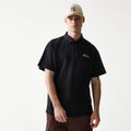New Era Graphic Black Polo T-Shirt-klyvox