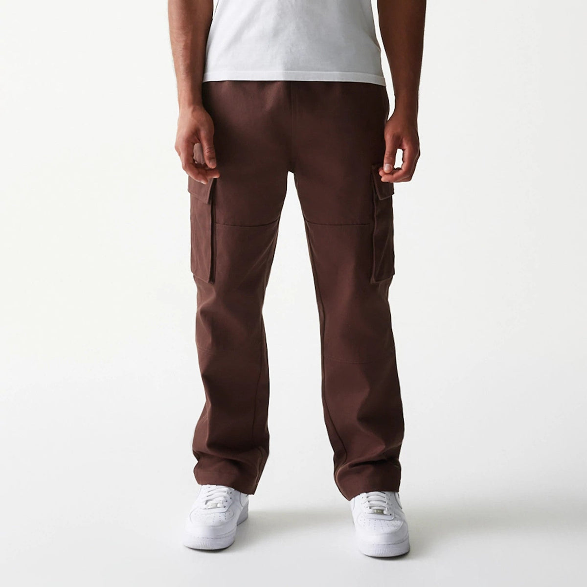 New Era Brown Straight Leg Cargo Joggers-klyvox