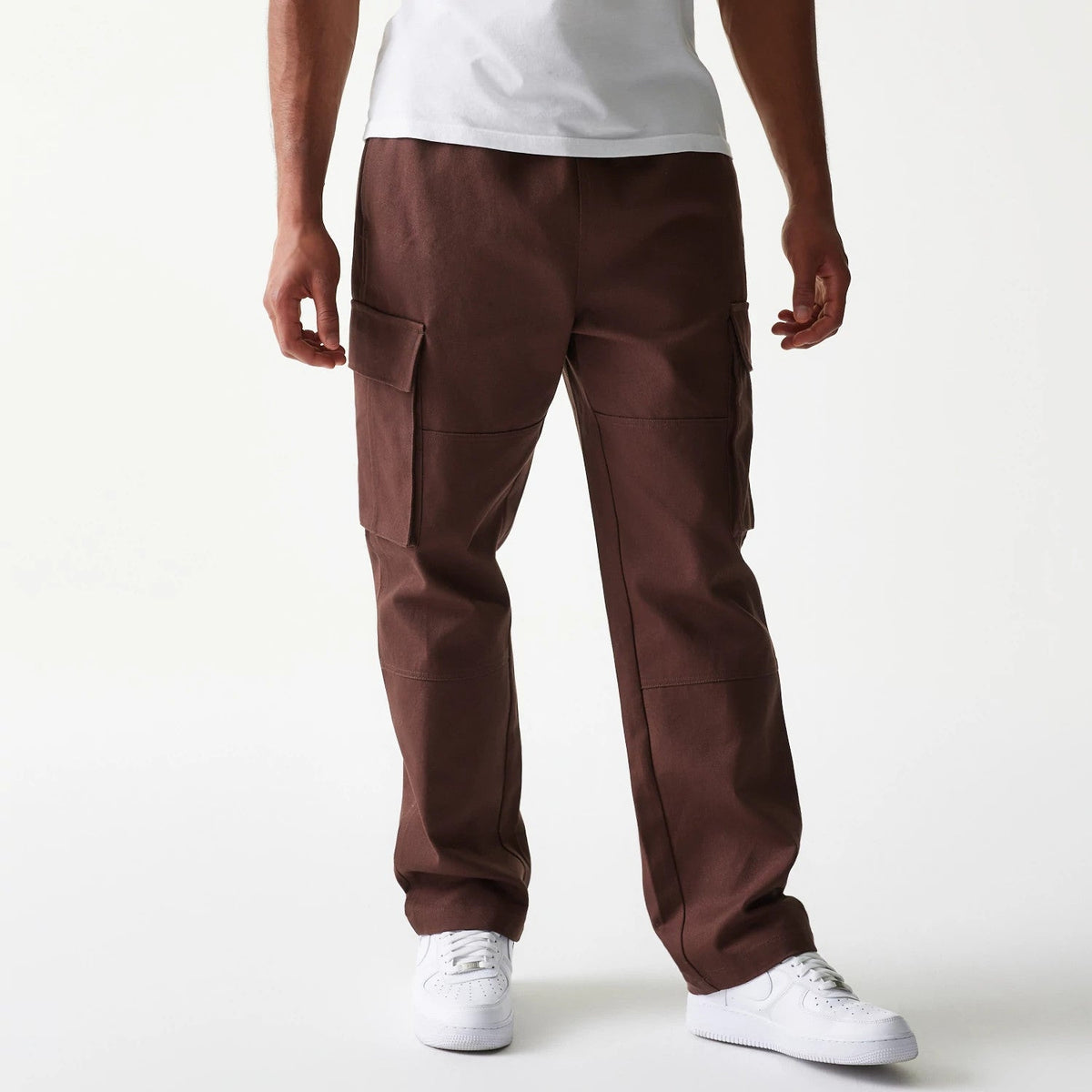 New Era Brown Straight Leg Cargo Joggers-klyvox