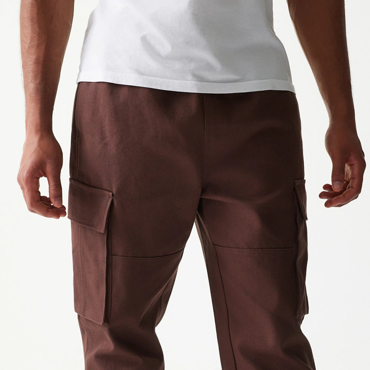 New Era Brown Straight Leg Cargo Joggers-klyvox