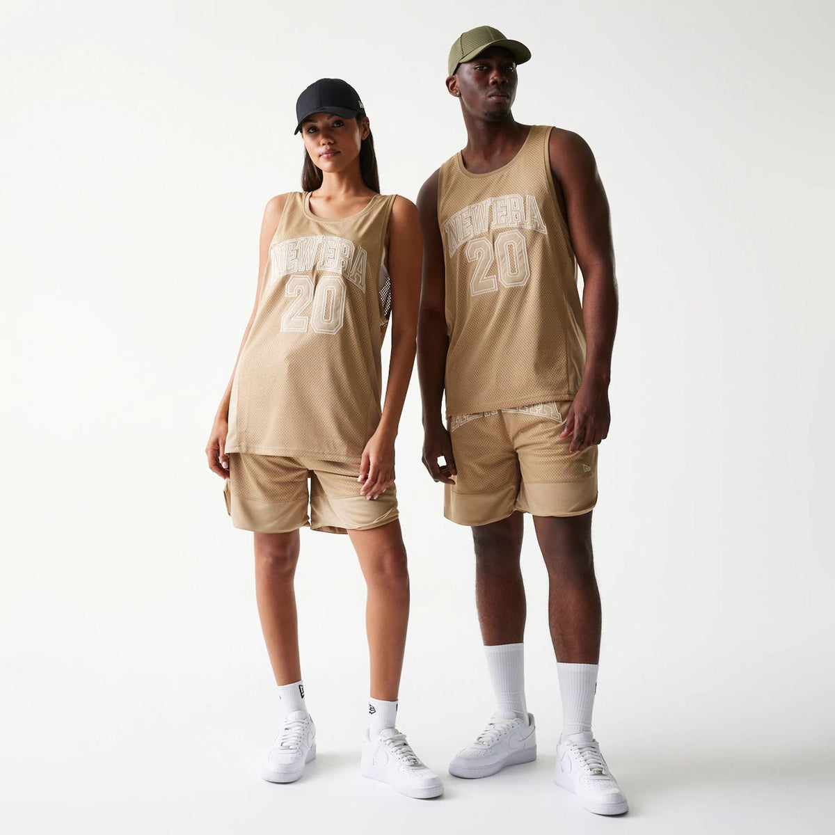 New Era Mesh Light Beige Tank Top-klyvox