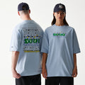 New Era Baseball Birds Character Graphic Blue Oversized T-Shirt-klyvox