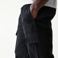 New Era Black Straight Leg Cargo Joggers-klyvox