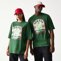 New Era Pear Fruit Graphic Dark Green Oversized T-Shirt-klyvox