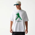 New Era Baseball Player Graphic White Oversized T-Shirt-klyvox