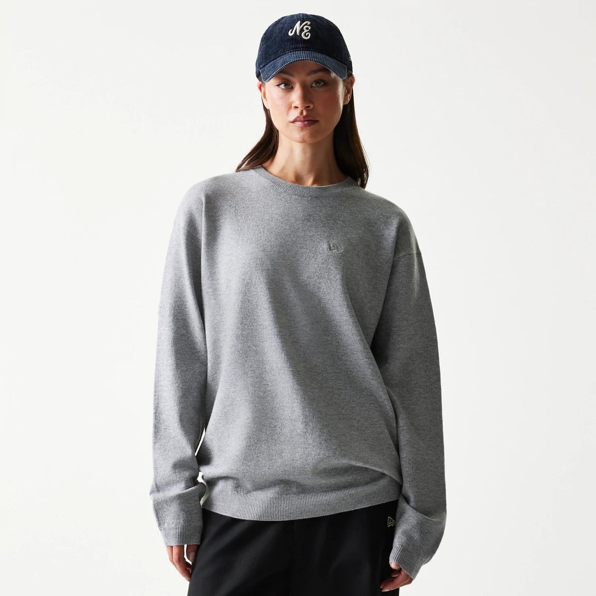 New Era Essential Flag Grey Knitted Sweater-klyvox