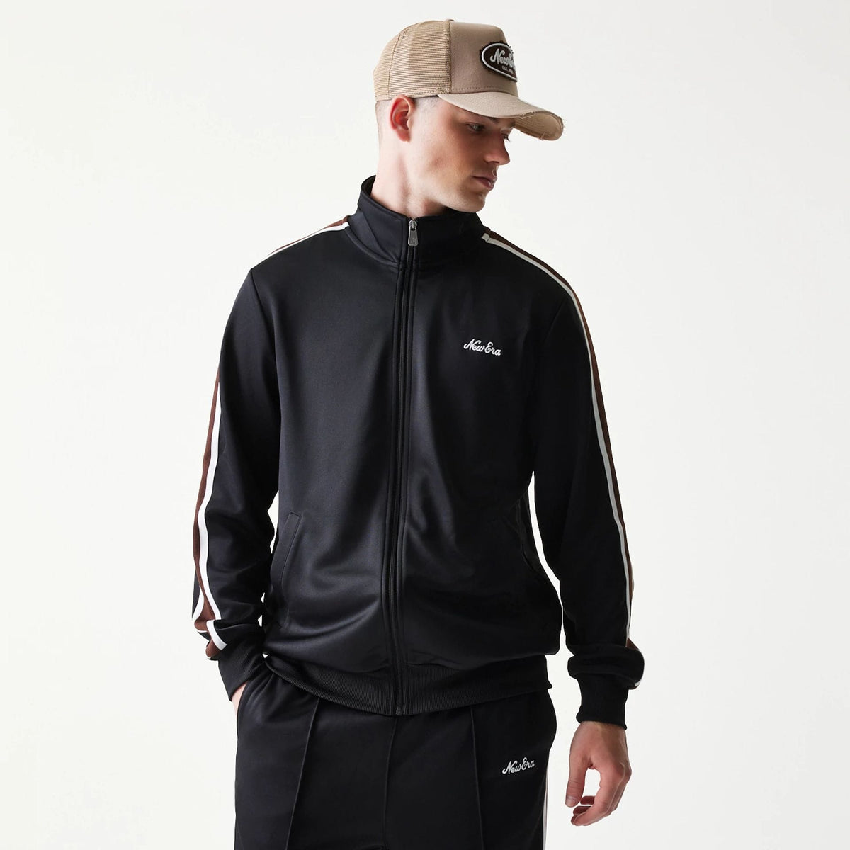 New Era Script Black Track Jacket-klyvox