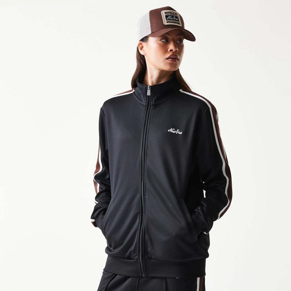 New Era Script Black Track Jacket-klyvox