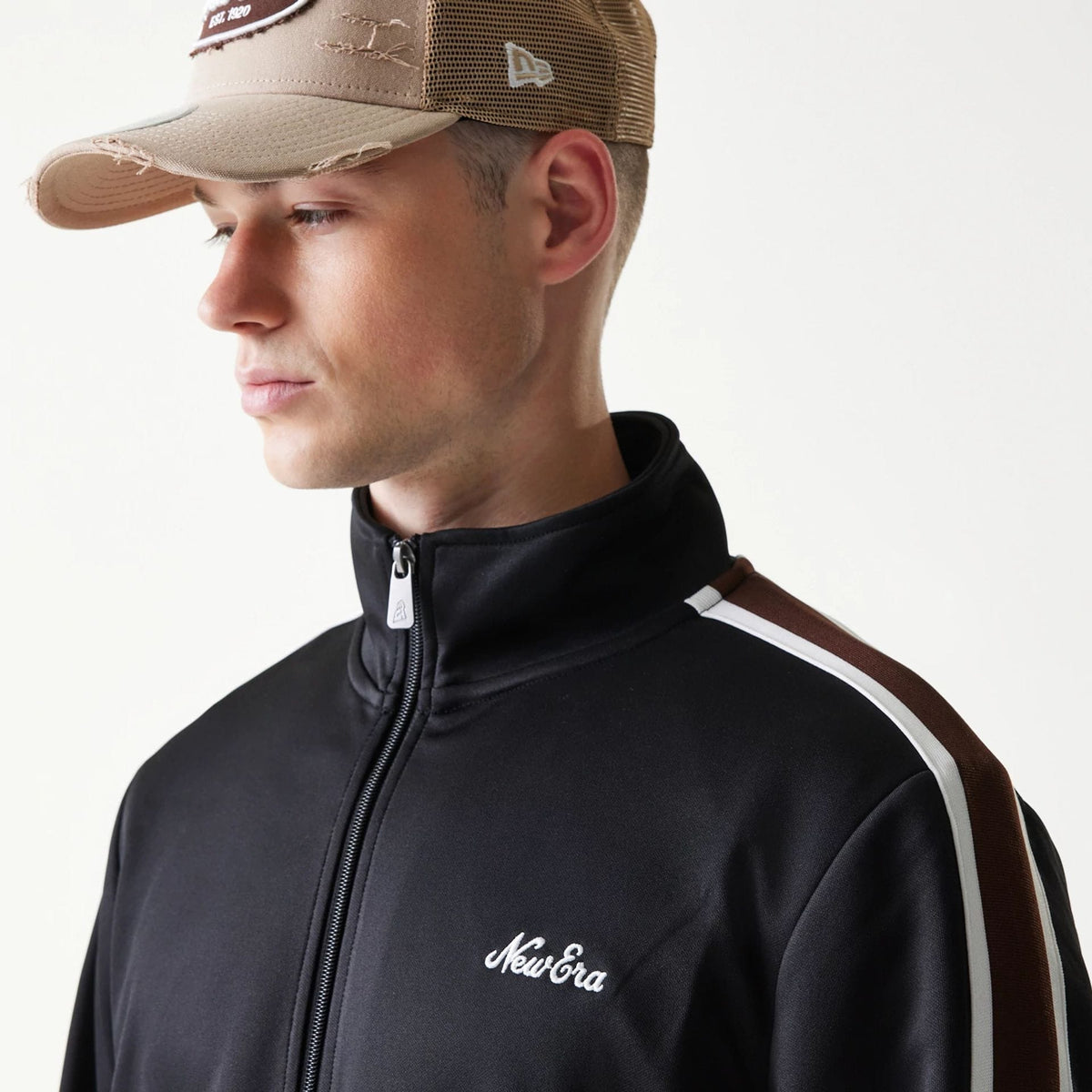 New Era Script Black Track Jacket-klyvox