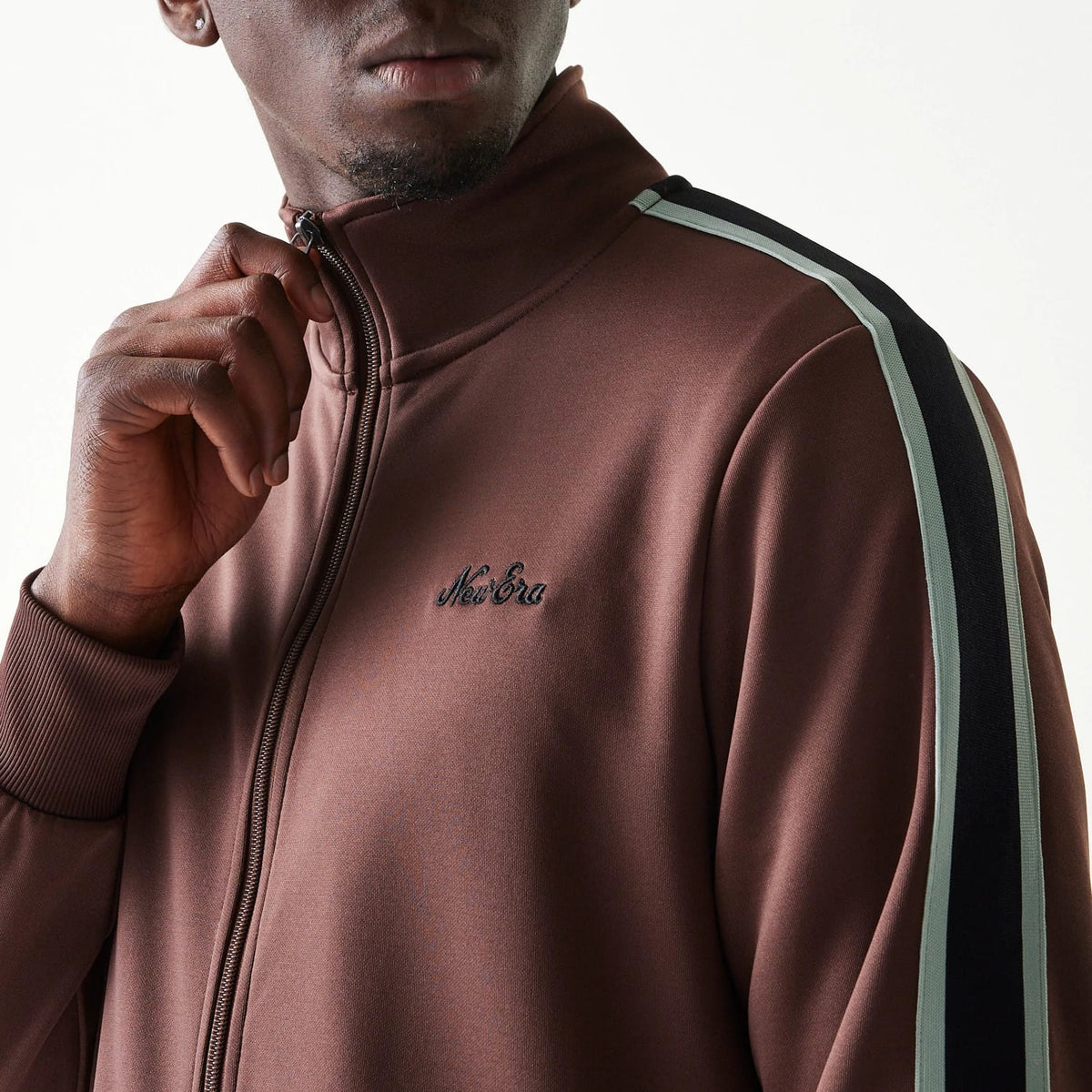 New Era Script Brown Track Jacket-klyvox