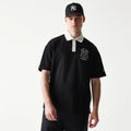 New York Yankees MLB Black Oversized Polo T-Shirt-klyvox