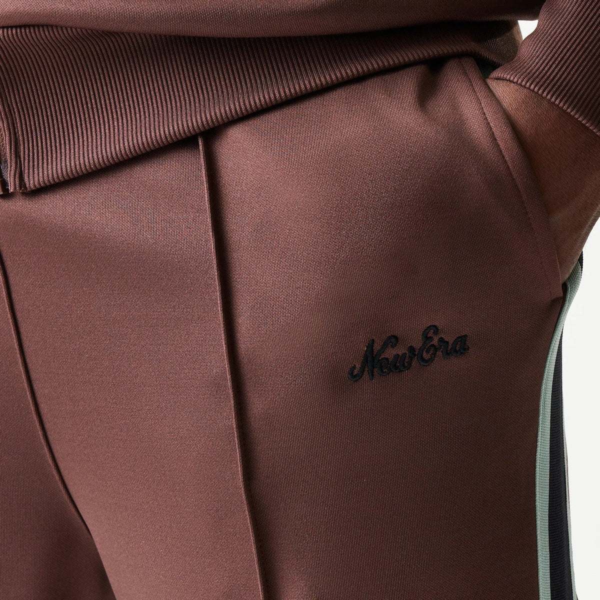 New Era Script Brown Straight Leg Joggers-klyvox