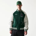 LA Dodgers MLB Dark Green Varsity Jacket-klyvox