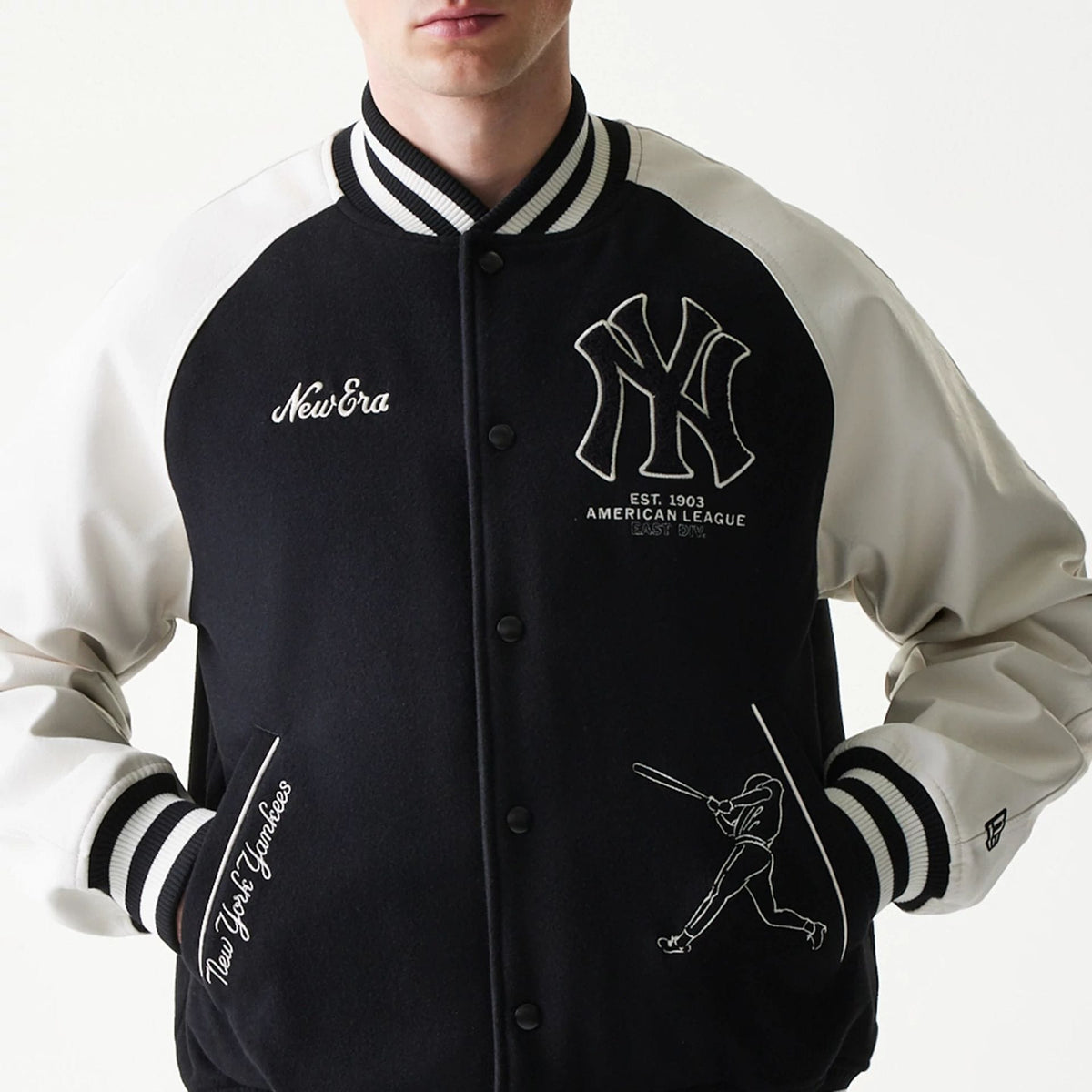New York Yankees MLB Black Varsity Jacket-klyvox