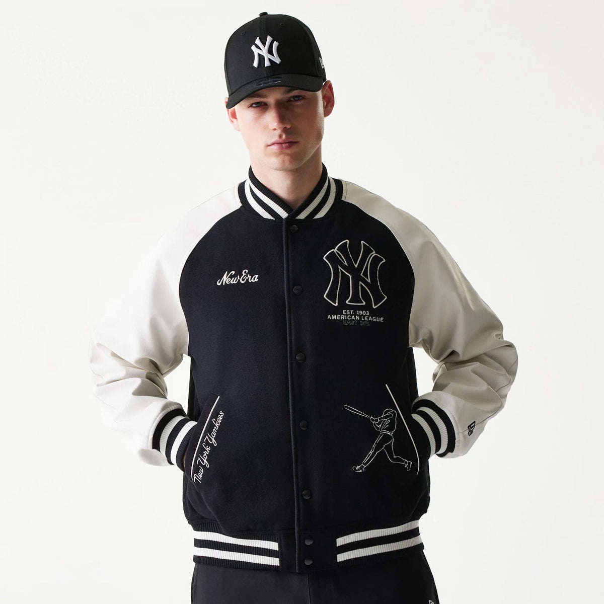 New York Yankees MLB Black Varsity Jacket-klyvox