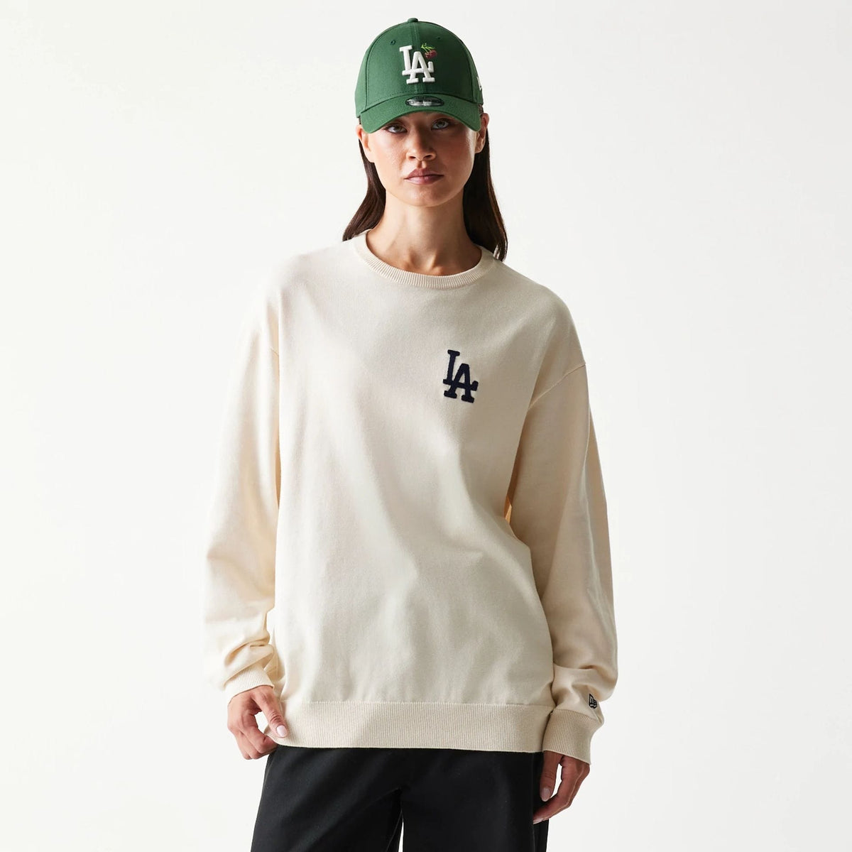 LA Dodgers MLB Essential Open White Knitted Sweater-klyvox