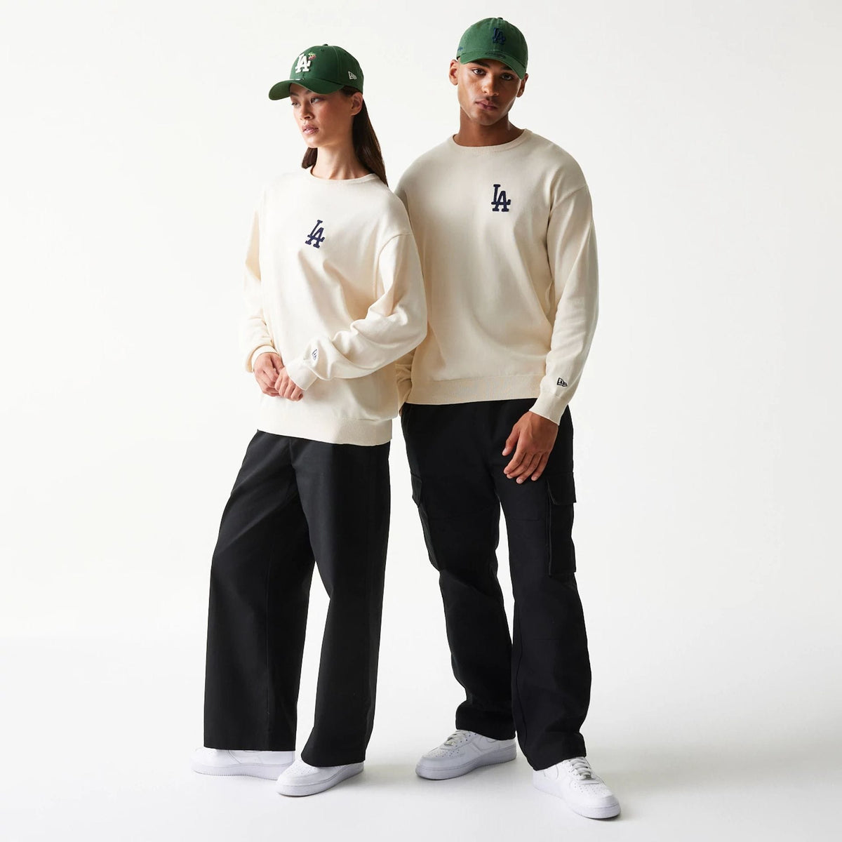 LA Dodgers MLB Essential Open White Knitted Sweater-klyvox