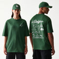 LA Dodgers MLB Baseball Graphic Dark Green Oversized T-Shirt-klyvox