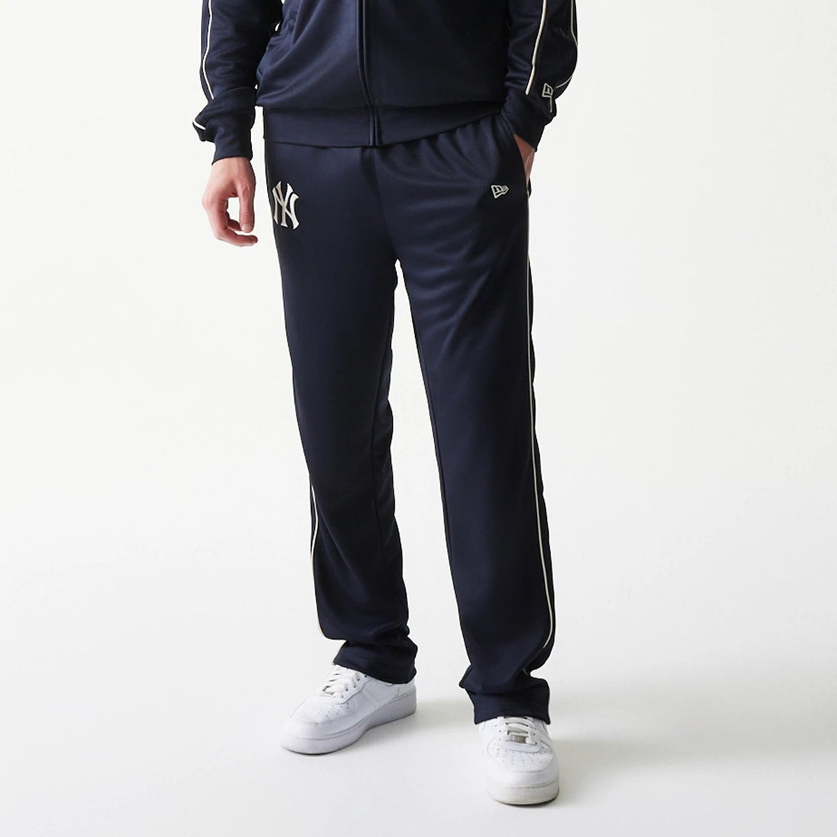 New York Yankees MLB Piping Navy Straight Leg Joggers-klyvox
