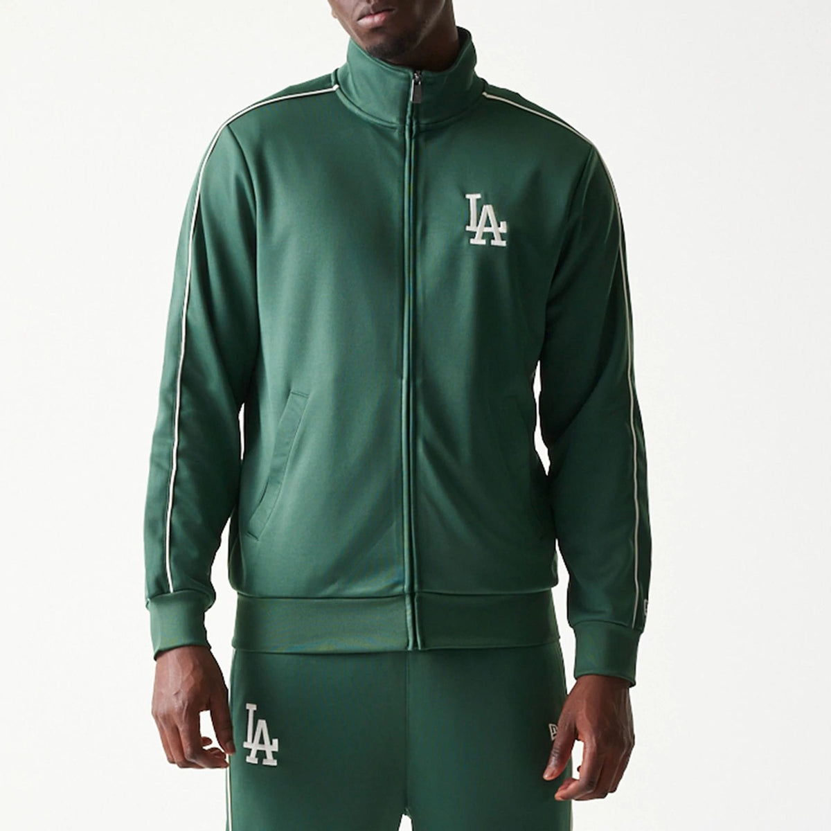 LA Dodgers MLB Piping Dark Green Track Jacket-klyvox