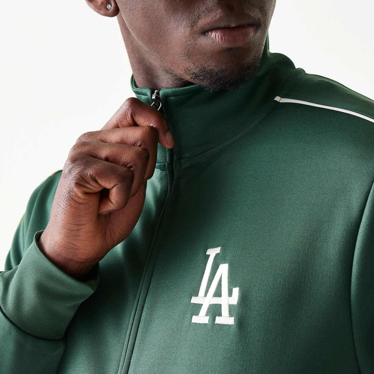 LA Dodgers MLB Piping Dark Green Track Jacket-klyvox