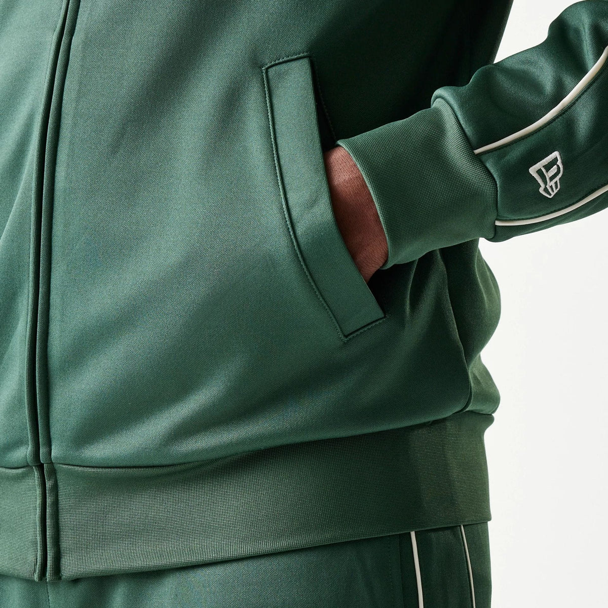 LA Dodgers MLB Piping Dark Green Track Jacket-klyvox