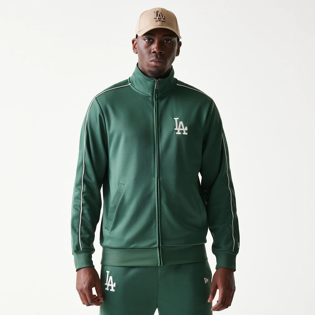 LA Dodgers MLB Piping Dark Green Track Jacket-klyvox