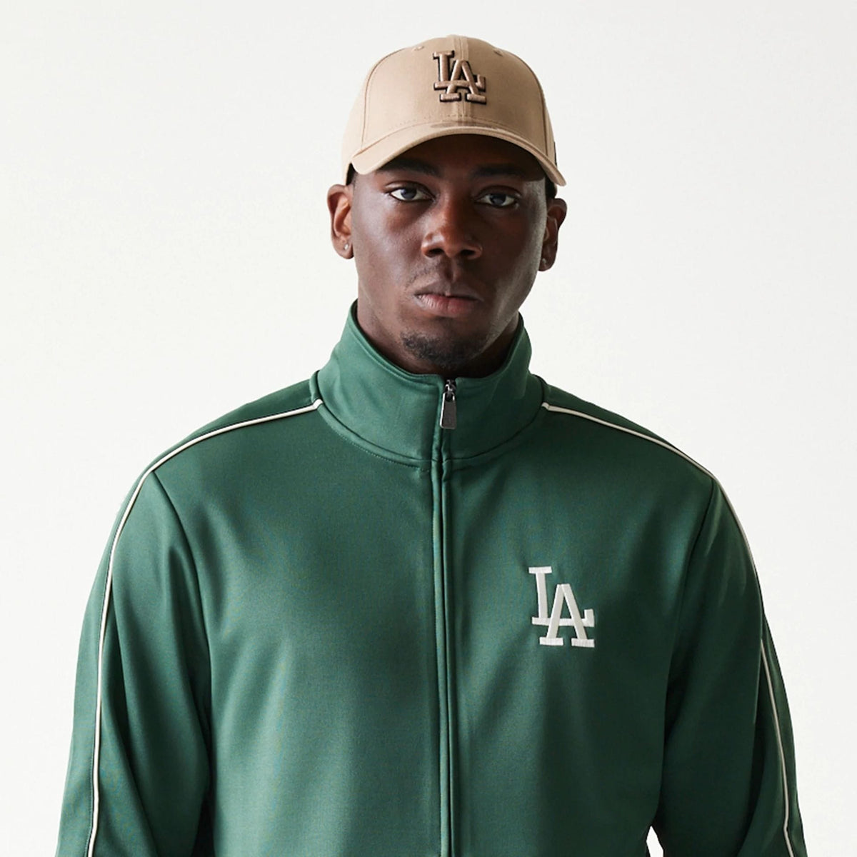 LA Dodgers MLB Piping Dark Green Track Jacket-klyvox