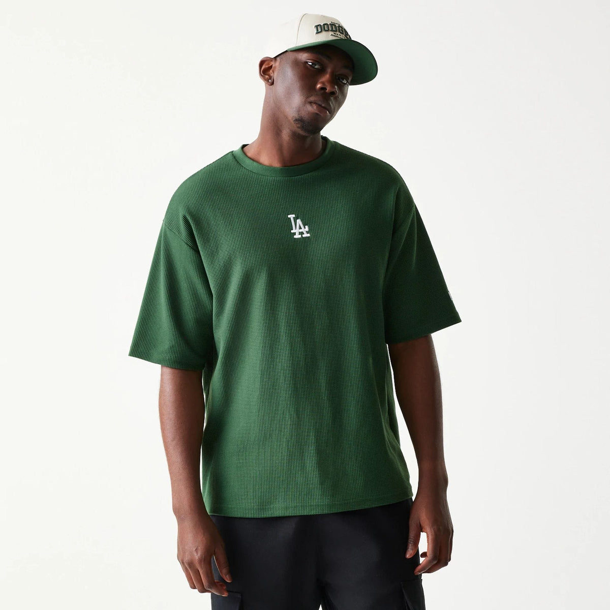 LA Dodgers MLB Waffle Dark Green Oversized T-Shirt-klyvox