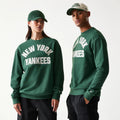 New York Yankees MLB Graphic Dark Green Oversized Crew Neck Sweater-klyvox